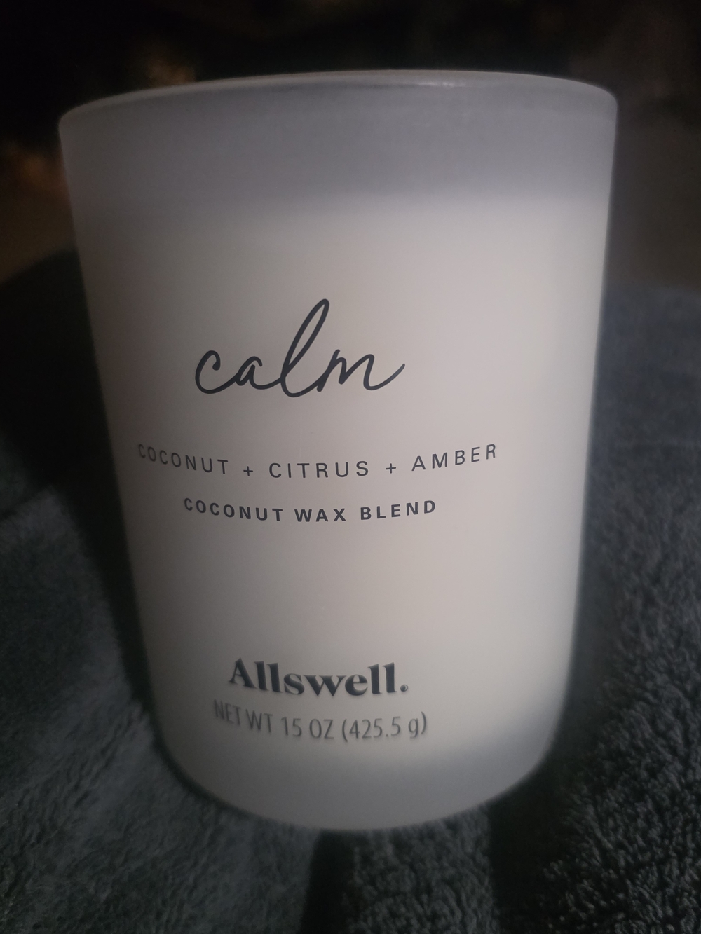 Swell Calm Coconut + Citrus + Amber Candle - White Frosted Jar